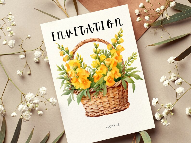 Snapdragon Collage Watercolor Snapdragon Clipart Printable Yellow Orange Spring - Etsy
