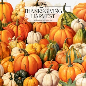 Aquarelle Thanksgiving Harvest Clipart Imprimable Floral Ephemera Png Fall Squash Thanksgiving Art Print Digital Download Svg Utilisation commerciale
