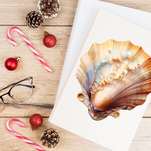 Watercolor Sea Shells Clipart, Printable Aqua Marine Conch Png, Under ...
