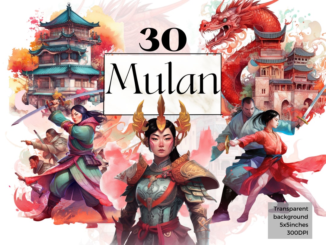 Watercolor Mulan Clipart Png, Printable Asian Warrior Princess Art ...