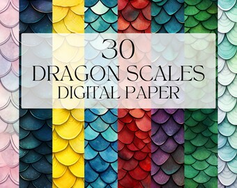 Watercolor Dragon Scales Digital Paper, Printable Seamless Png, Dungeons And Dragons Decor Art Print Digital Download Svg Commercial Use