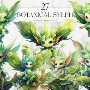 Watercolor Botanical Sylph Clipart Printable Fantasy Tinkerbell Png Enchanted Fairytale Art Print Fairy Digital Download Svg Commercial Use