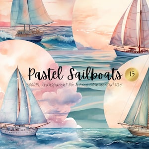 Aquarel Pastel zeilboten Clipart afdrukbare Going Merry Png magische Fantasy cruiseschip Art Print digitale Download Svg gratis commercieel gebruik