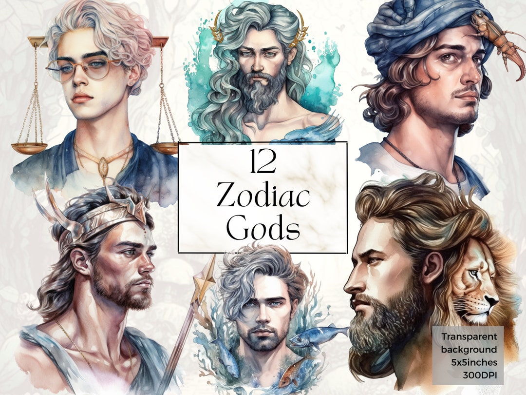 Watercolor Zodiac Sign God Png Clipart Printable Astrology Etsy UK