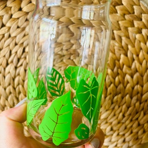 Monstera leafs  coffee or ice drinks |any cold drink perfect for summer drinks