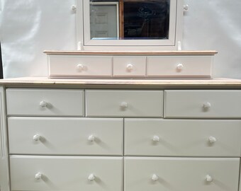 SOLD Restored Solid Wood Dresser White/beige - Etsy