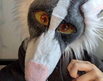 Marble Fox Therian/Furry/Cosplay Mask