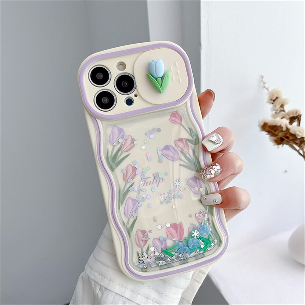 Case For Iphone Xr X Xs Max Cover Glitter Sequins Gradient 3d Bee