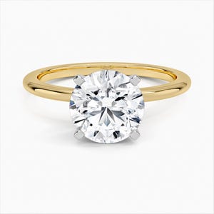2Ct Round Moissanite Engagement Ring: 14K Gold Comfort Fit