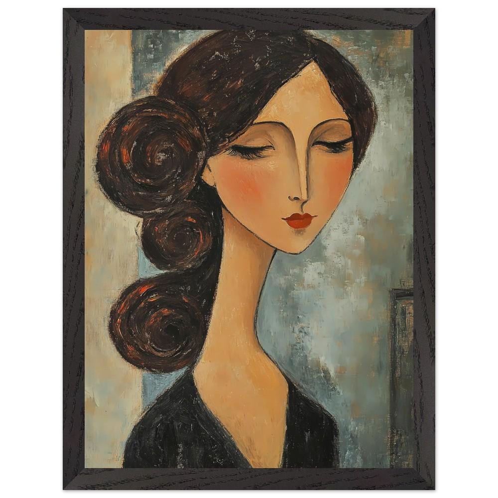 Modigliani【少女の肖像】肉筆油彩画　模写 Modigliani-inspired Woman Portrait: Framed Museum-quality Art