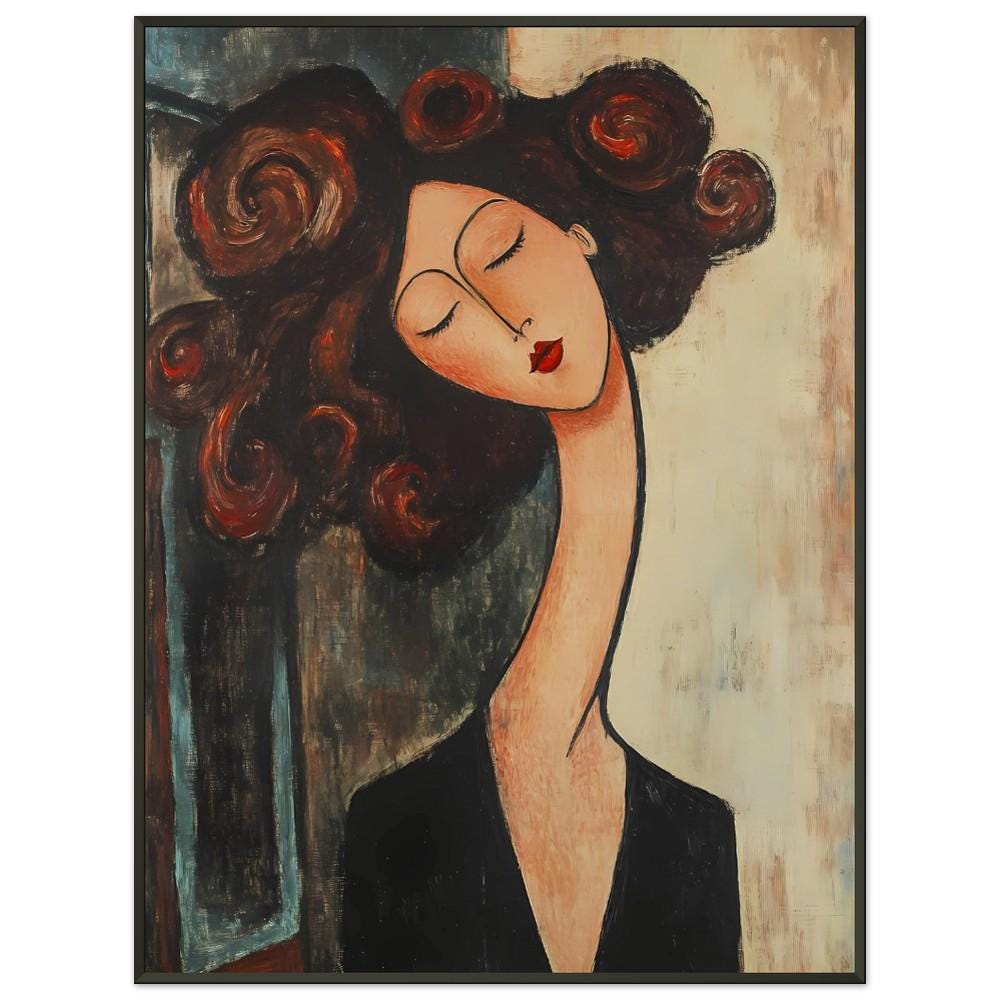 Modigliani Style Framed Art Print: Woman With Long Neck - Etsy