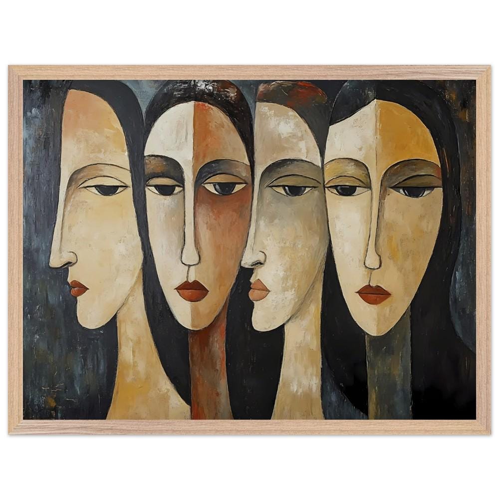 Modigliani アート作品集 Modigliani-inspired Women Portrait Poster | Abstract Art, Wooden