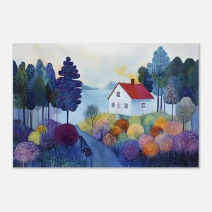 Unique Naïve Art Painting of Stockholm’s Archipelago Aluminum Print image 10