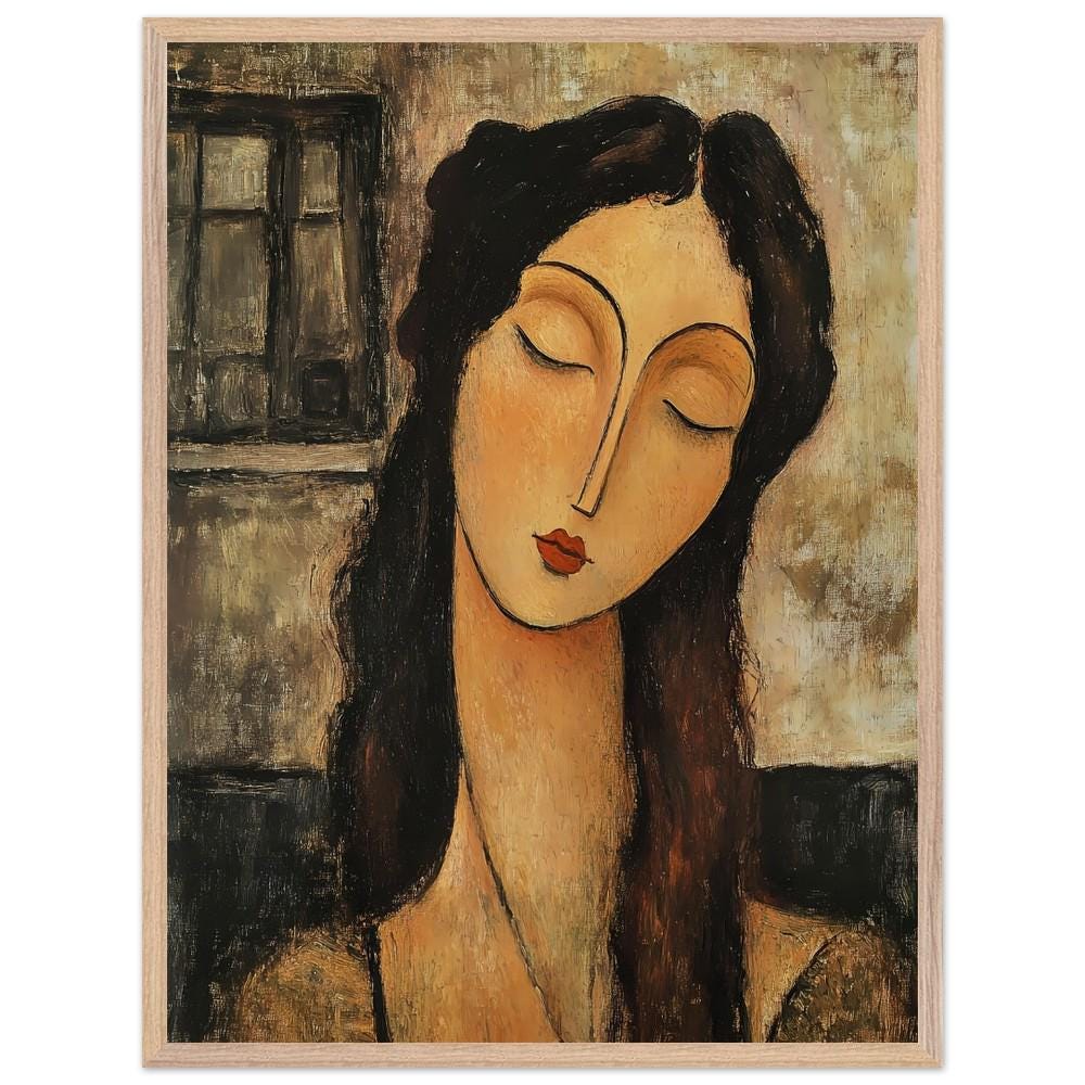 Modigliani-inspired Woman Portrait: Vintage Framed Art Print - Etsy