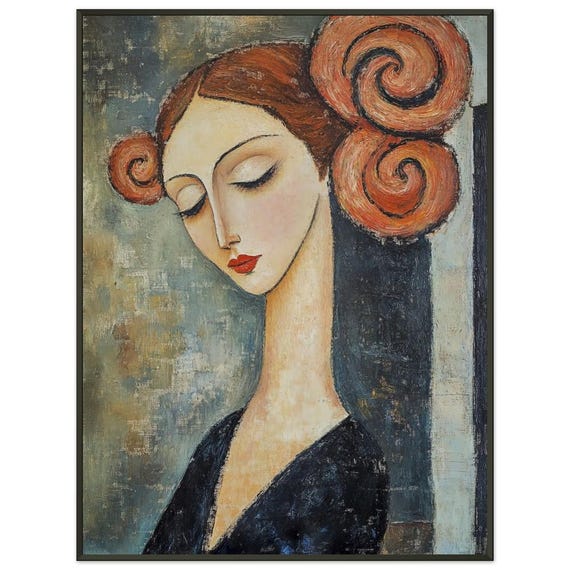 Modigliani-inspired Woman Portrait, Framed Matte Paper Print - Etsy