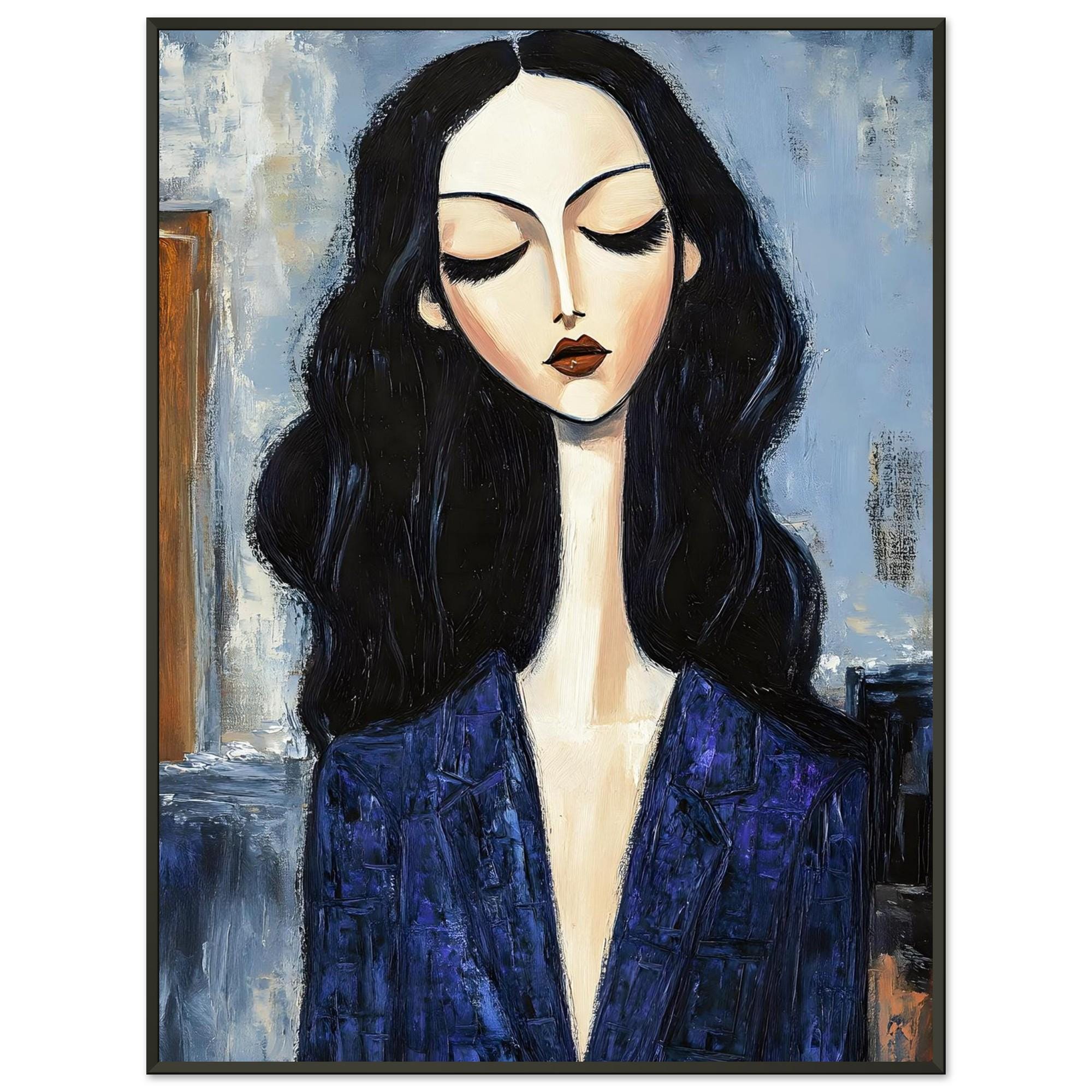 Abstract Woman Portrait Art Print, Modern Expressionist Female Wall Art ...