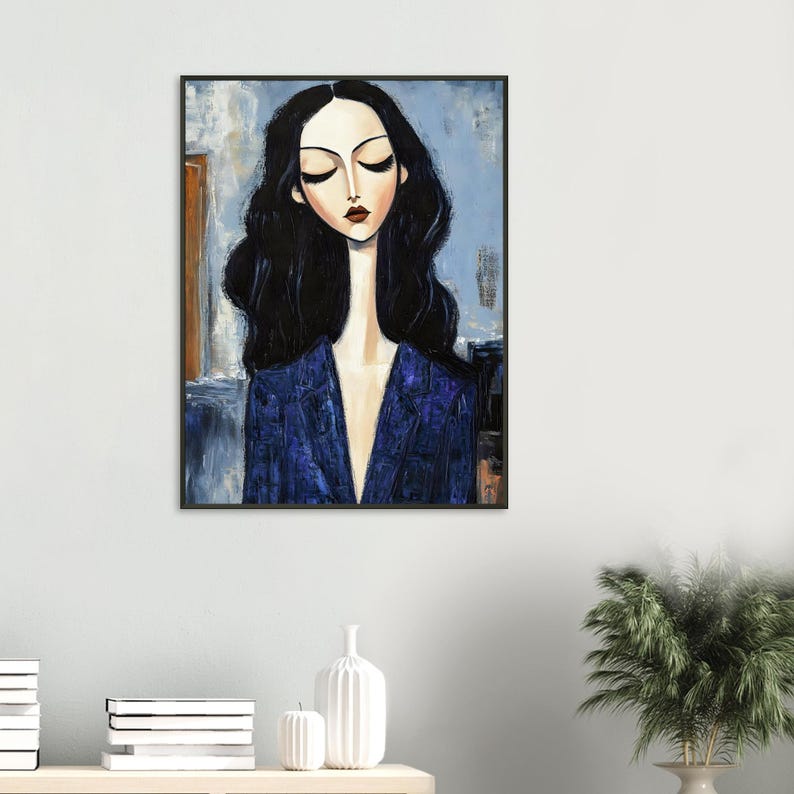 Abstract Woman Portrait Art Print, Modern Expressionist Female Wall Art ...