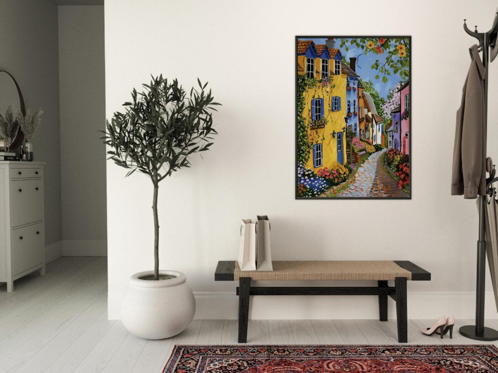 Photo inspiration: Gallery Detail: Vibrant English Terraced Houses Colorful Landscape Painting Classic