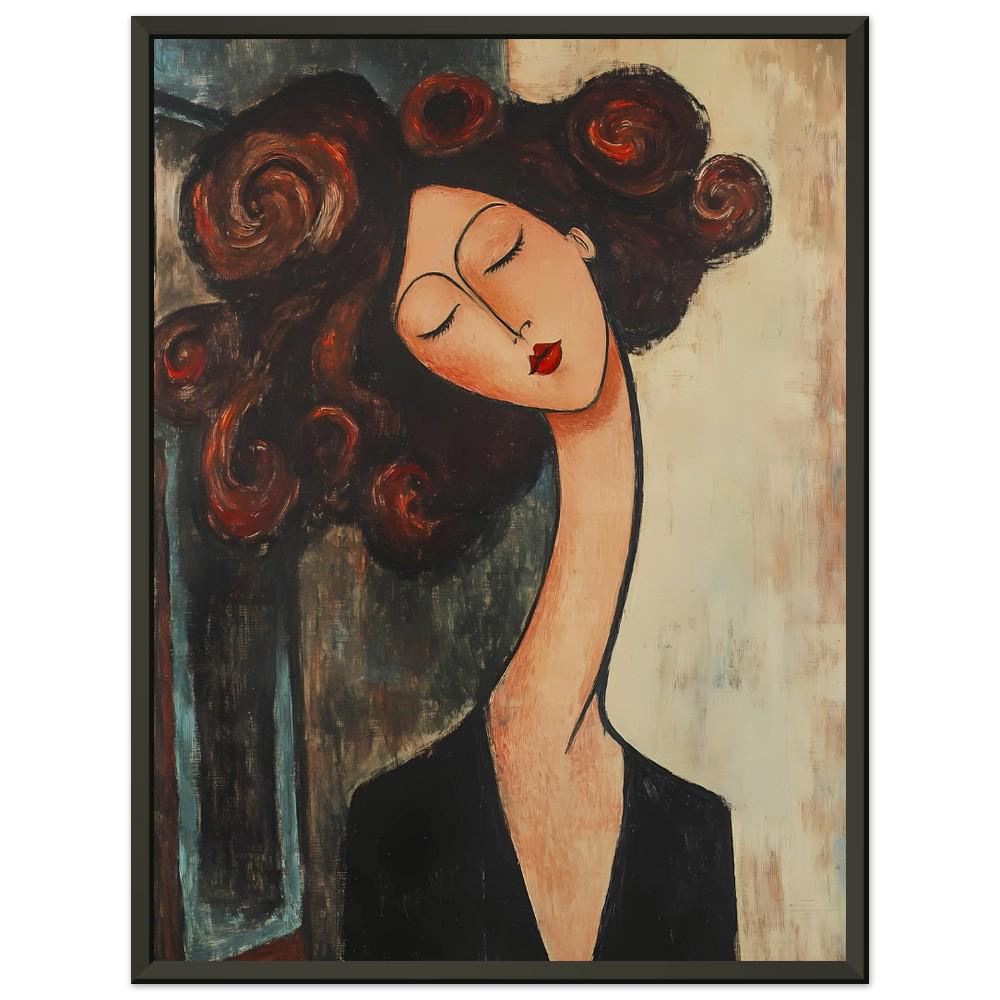 Modigliani Style Framed Art Print: Woman With Long Neck - Etsy