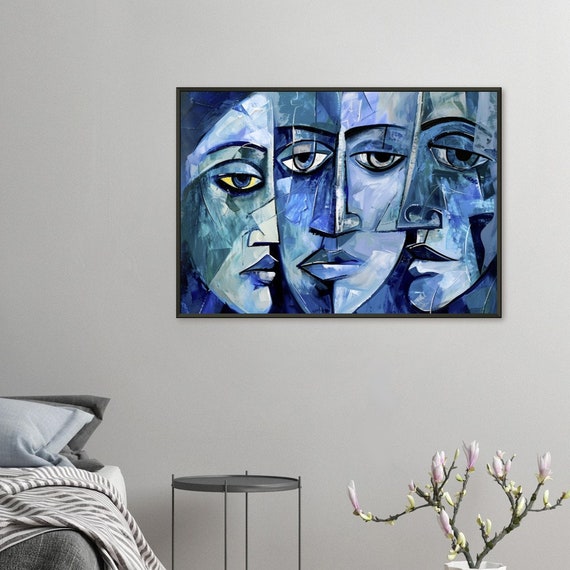 Picasso Inspired Blue Period Faces Art – Metal Framed Poster - Etsy