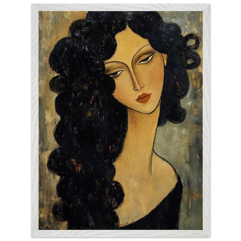 Modigliani-Inspired Portrait – Framed Museum-Quality Art Print 45x60 cm / 18x24″