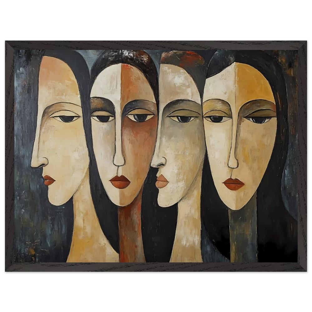 Modigliani-inspired Women Portrait Poster | Abstract Art, Wooden