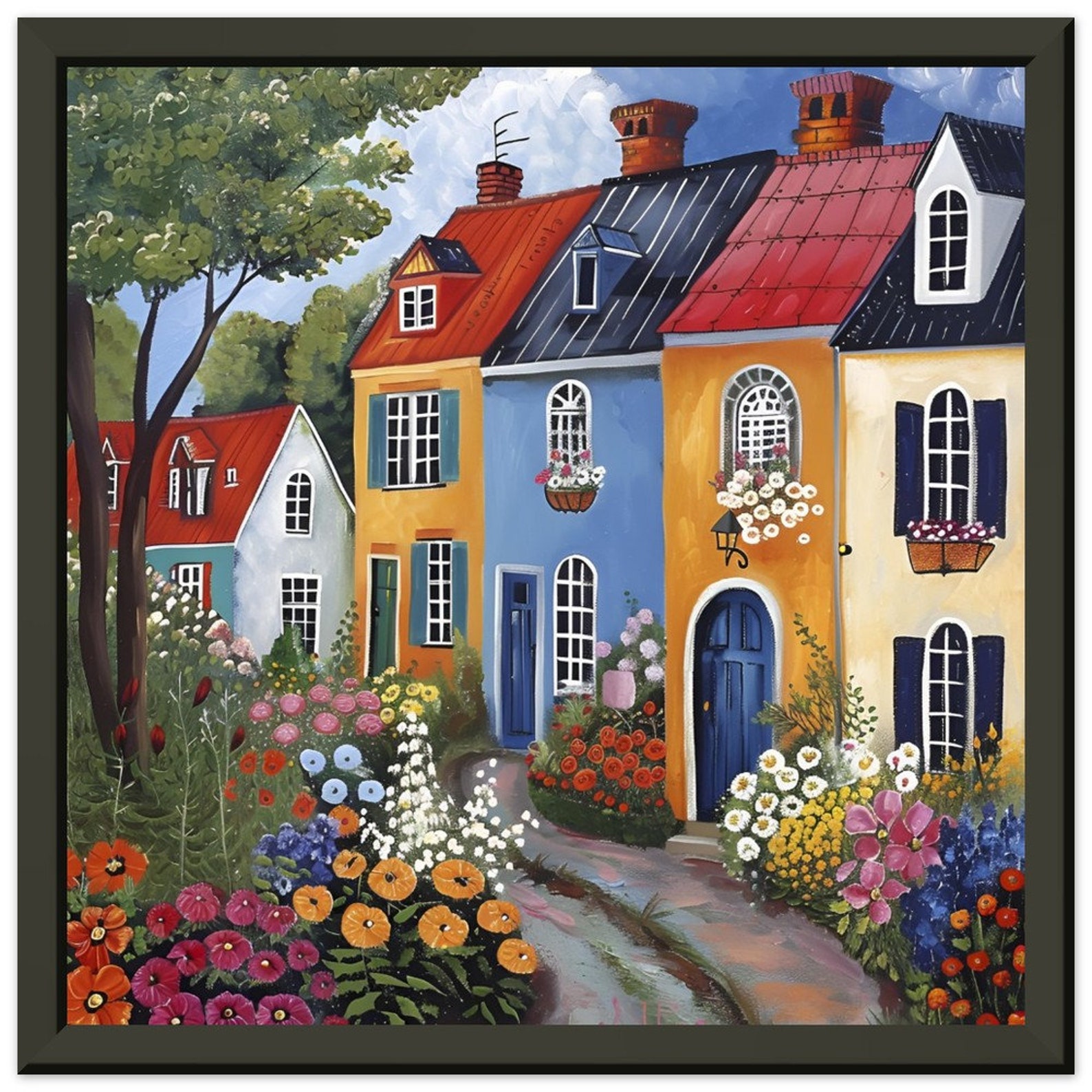 Photo inspiration: Fresh Look at Charming English Terraced Houses Colorful Artwork Classic Matte Paper