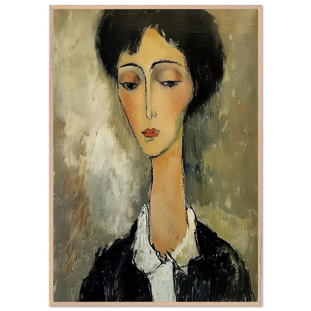 LegendArte - Stampa su tela - Ritratto Di Madame Reynouard - Amedeo Modigliani - Quadro su Tela, Decorazione Parete cm. 50x80