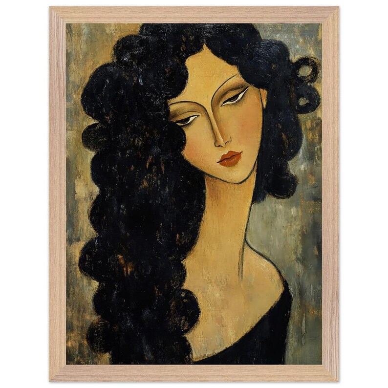 Modigliani-Inspired Portrait – Framed Museum-Quality Art Print 30x40 cm / 12x16″