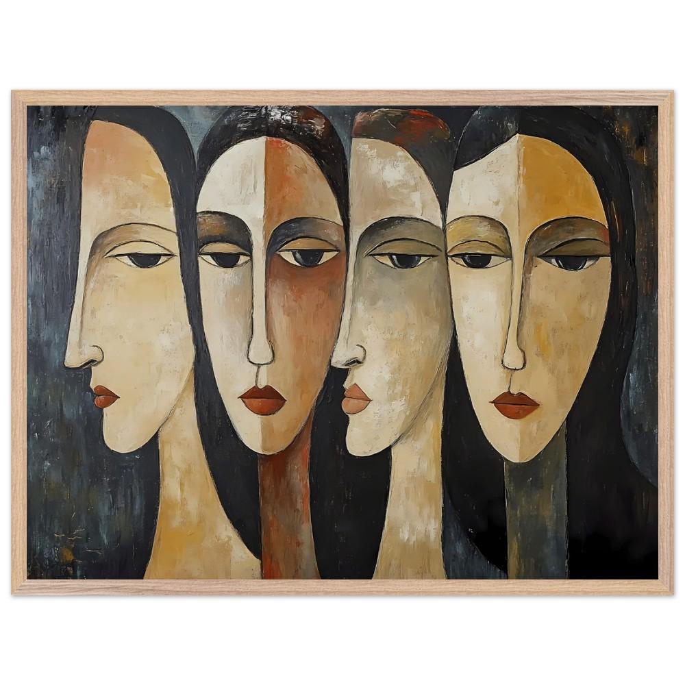 Modigliani-inspired Women Portrait Poster | Abstract Art, Wooden