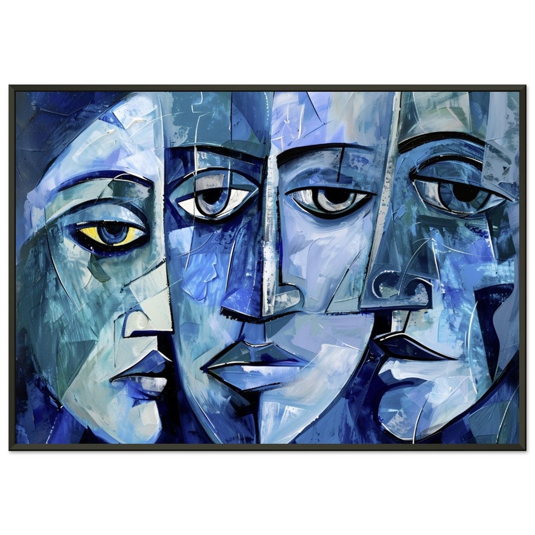 Picasso Inspired Blue Period Faces Art – Metal Framed Poster - Etsy