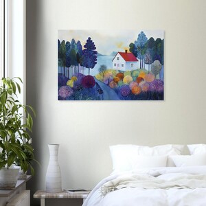 Unique Naïve Art Painting of Stockholm’s Archipelago Aluminum Print image 6