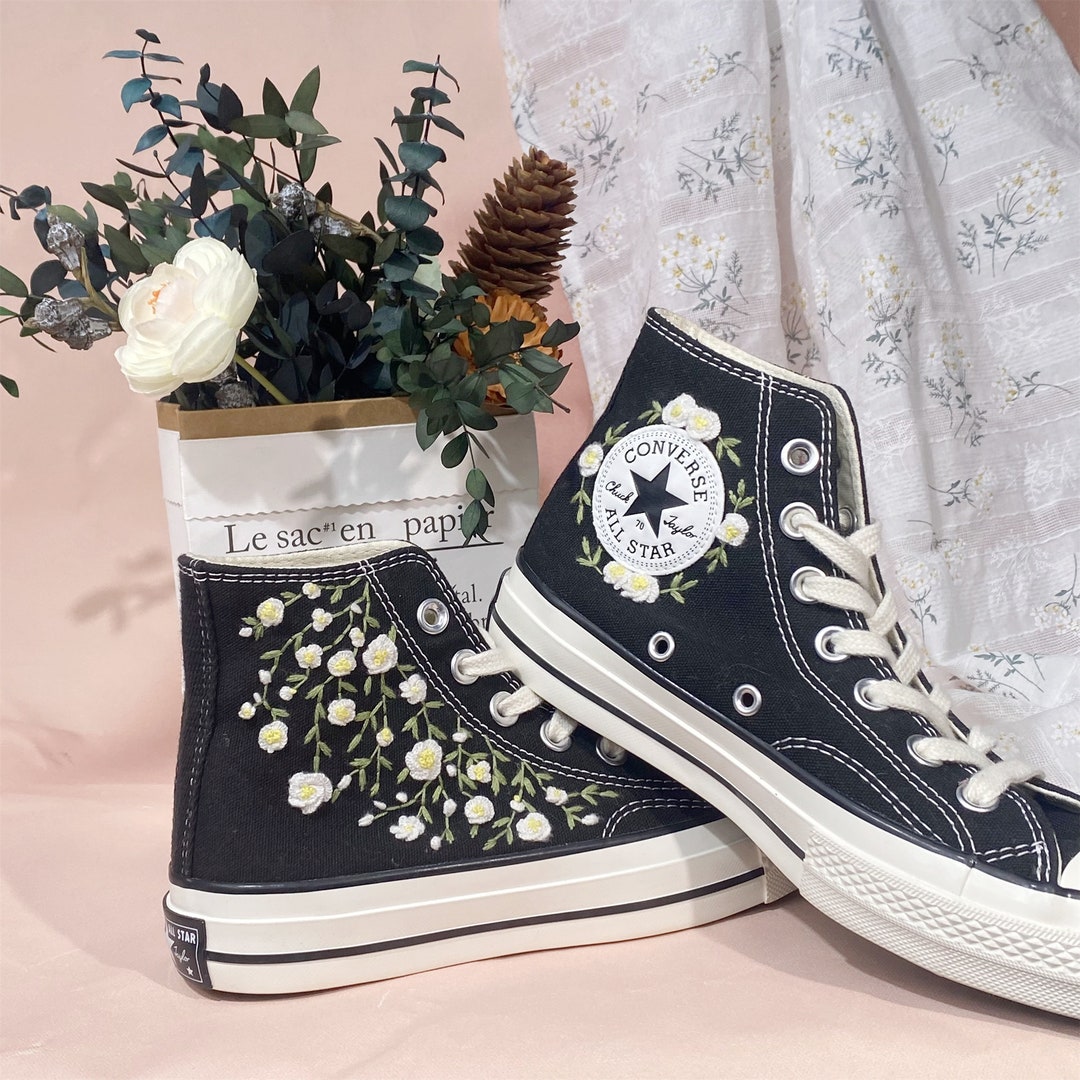 Custom Embroidered Converse High Tops/ Custom Converse Chuck Taylor