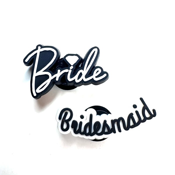 Bridal shoe charms - bride to be shoe charm - bridesmaid clog charms - engagement ring charm - hen party accessories - bachelorette charms