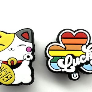 Amuleto de sapato Maneki Neko - acessório de sapato com amuleto da sorte - amuletos de boas vibrações - ideia de presente para gato da sorte - amuleto da sorte - acessórios para tamancos - boa sorte