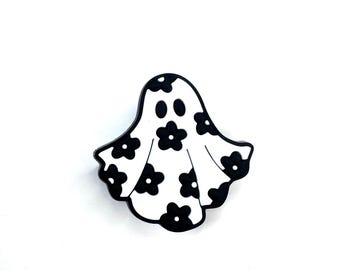 Floral ghost style charms - supernatural shoe accessories - Halloween shoe clips - ghost clog accessories - funky spooky clog charms - cute
