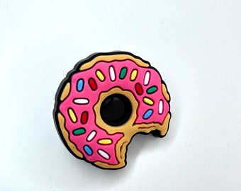 Pink Donut Shoe Charm: Foodie Clog Clip