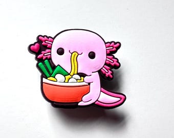 Axolotl Shoe Charm: Fish Clog Accessory - Ramen Lover Gift