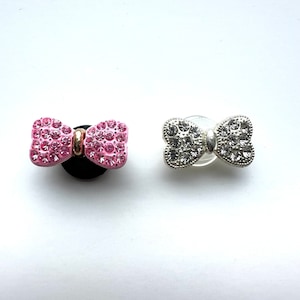 Mini bow sparkles charms - diamanté accessories - charm - birthday gift - sparkly clog accessory - funky shoe clip - rhinestone charm - bows