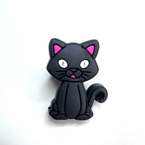 黒猫の靴チャーム - クレイジーキャットレディの靴アクセサリー - 猫の靴クリップ - 子猫の靴チャーム - クロッグチャーム - ペットのクロッグアクセサリー