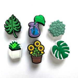 Plants shoe charms - monstera shoe clips - succulent clog charms - sunflower shoe charm - house plant shoe accessory - green fingers gift