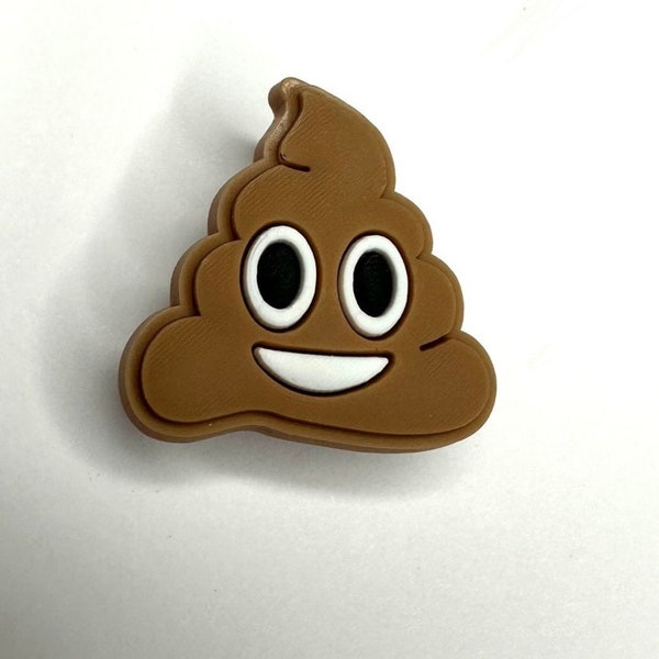 Poo shoe Charm - smiling poop charm - funny face charms - cute clog accessories - fun clog charms - charmitz charms