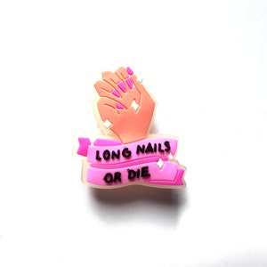 Pingente para unhas de artista - acessório para sapatos de unhas compridas - pingentes de unhas rosa - ideia de presente positiva - pingente de amor - acessórios para tamancos - extensões de unhas brilhantes