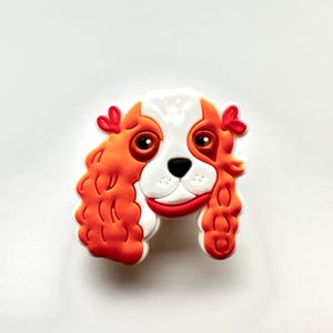 King Charles cavalier style clog charms - spaniel shoe charm - dog shoe charm - dogs of Etsy - canine charms - dog mom - dog dad - Blenheim