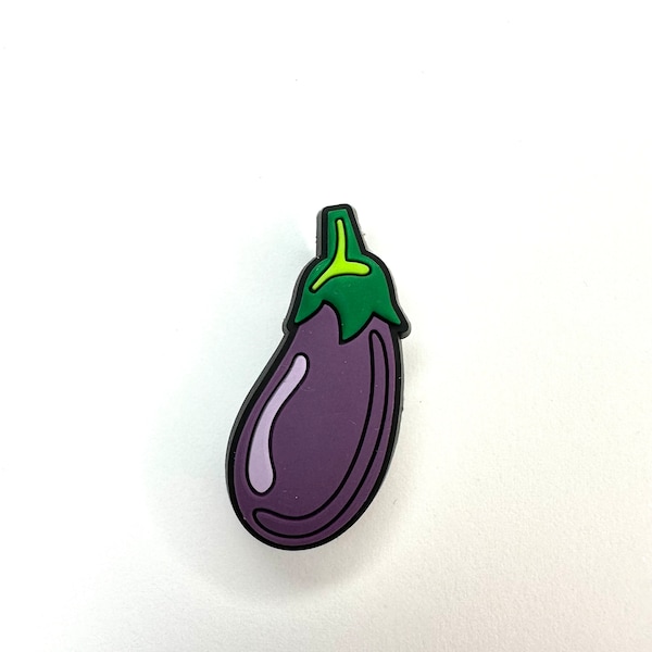 Aubergine shoe Charm - Vegetable clog Charm - Veggie Charm - eggplant accessory - vegetable clog charm - funny veg