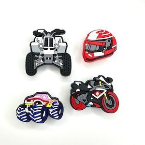 Motorsports Shoe Charms - motorbike style  Shoe Charms - quad bike Shoe Charms - pvc shoe decorations - monster truck - team sport charms