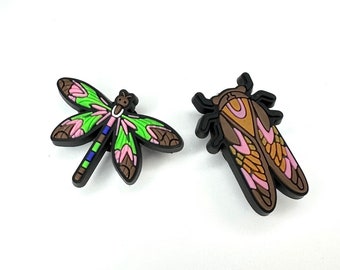 Insect Shoe Charms: Moth, Dragonfly, Bug Clog Accessories