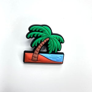 Tropical island style shoe charms - surf shoe accessories - outdoors clog clips - beach charms - waves shoe accessory - palm tree charms