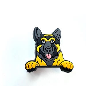 German shepherd style clog charms - dog breed charm - dog shoe charm - dogs of Etsy - canine charms - dog mom dog dad - big dog - canine