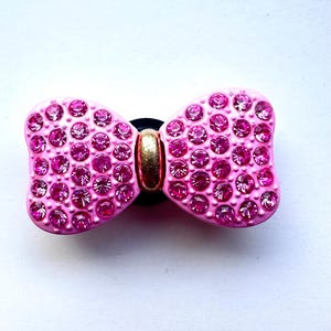 Pink bow sparkles charms - diamanté accessories - charm - birthday gift - sparkly clog accessory - funky shoe clip - rhinestone charm - bows